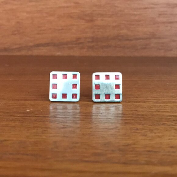 Dice Cufflinks Vintage Silver Finish - Picture 3 of 6